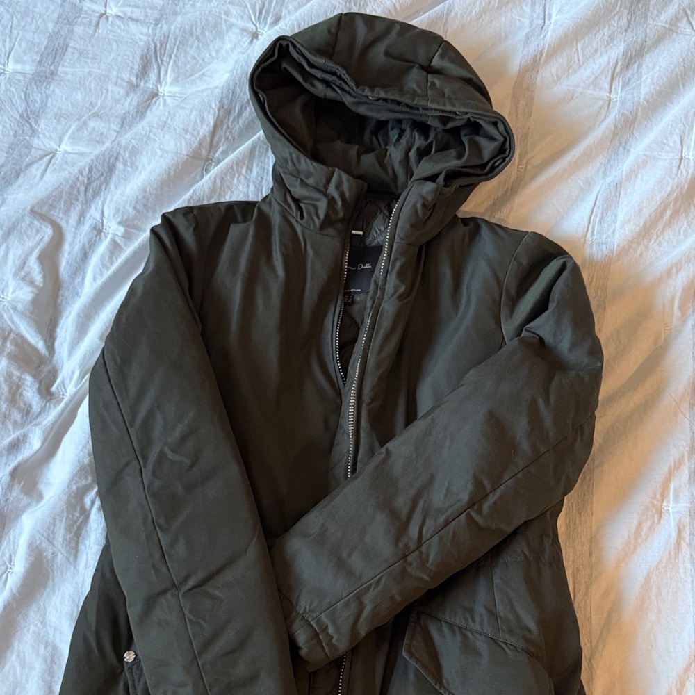 MASSIMO DUTTI Insulated Parka Olive Small EUC